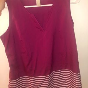 Banana Republic silk pink top with white stripes